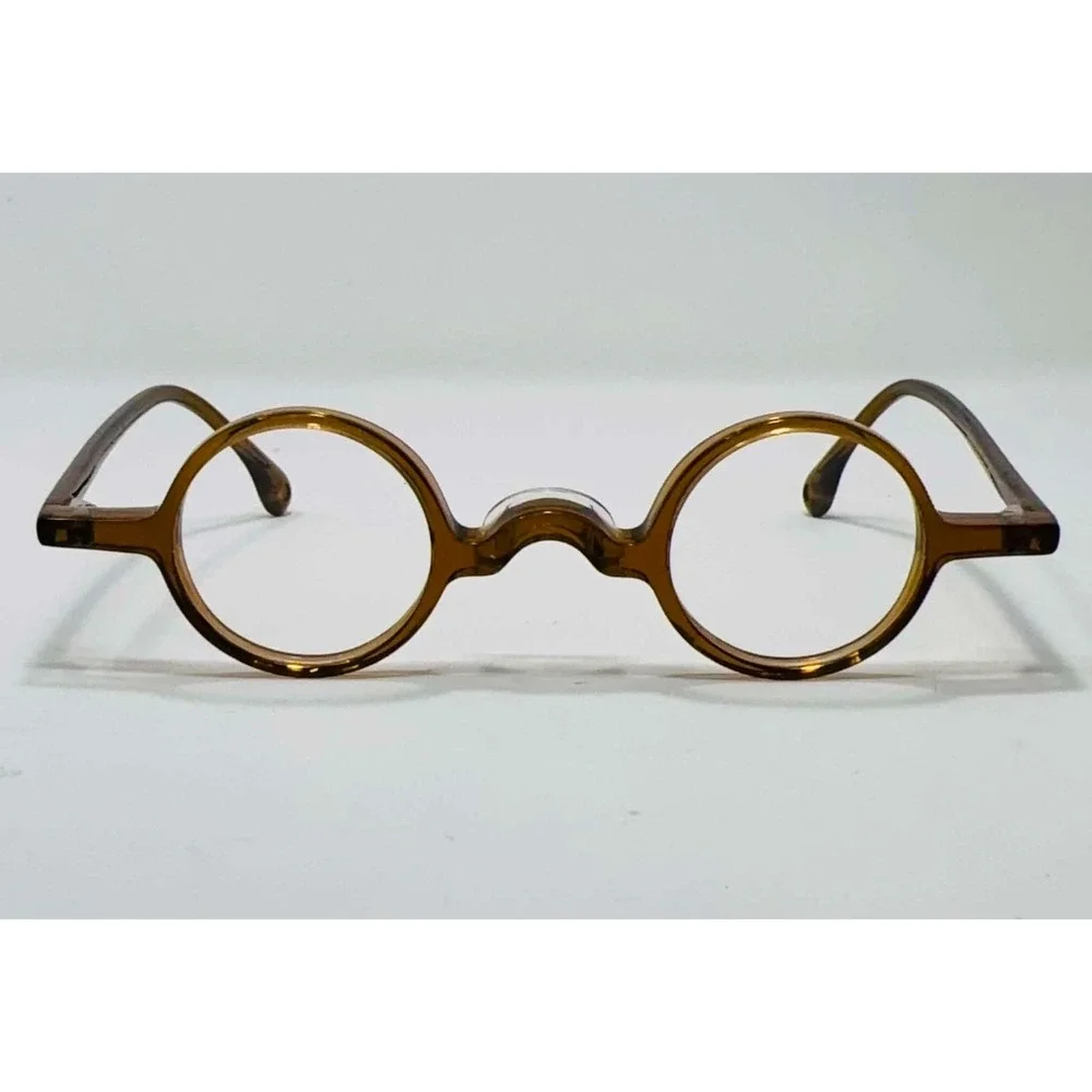 BETSION Handmade Round Eyeglasses‎ Frames B-98201-4 50-23-140 Amber John Lennon